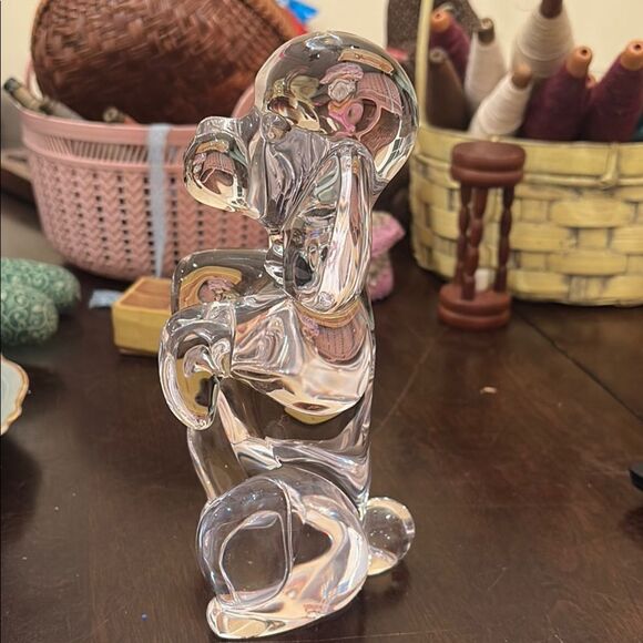 Sevres France SIGNED Clear Crystal Large 8" French Poodle Dog Figurine - Picture 5 of 5